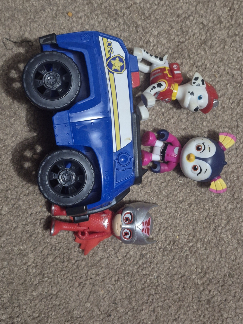 Paw Patrol Blue Police Cruiser with Red, White, Pink & Black Character Figures